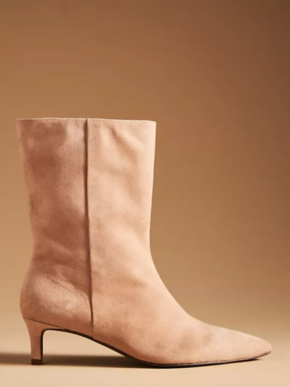 Seychelles Game Changer Pointed Toe Kitten Heel Boot in Buff Seude Size 8.5
